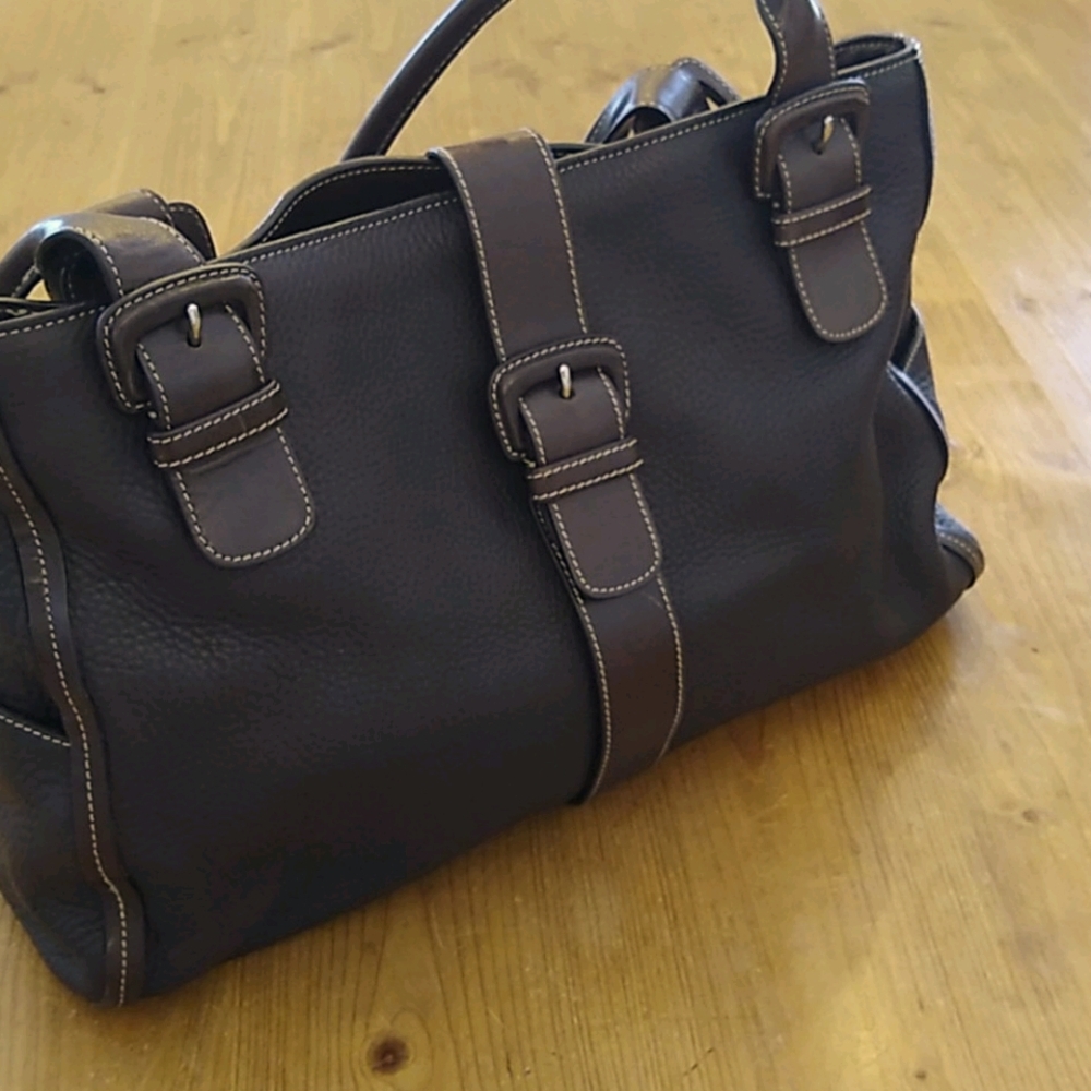 Levenger textured leather tote